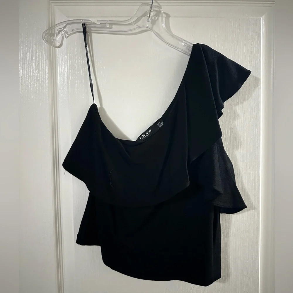Evernew One Shoulder Ruffle Top - Picture 2 of 3